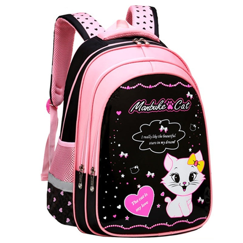 Kids School Cute Cat Print Backpack Primery school Back Pack Bag
