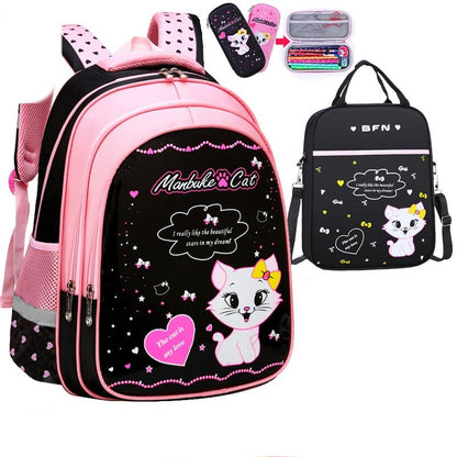 Kids School Cute Cat Print Backpack Primery school Back Pack Bag