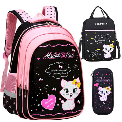 Kids School Cute Cat Print Backpack Primery school Back Pack Bag