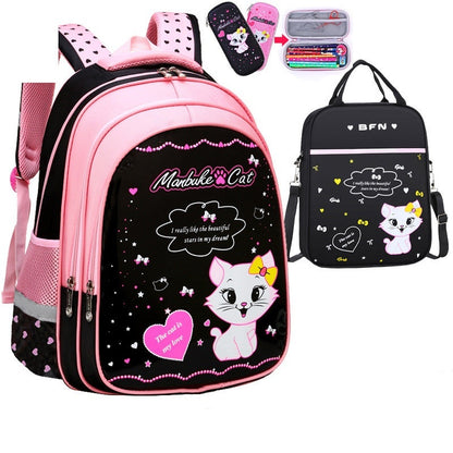 Kids School Cute Cat Print Backpack Primery school Back Pack Bag