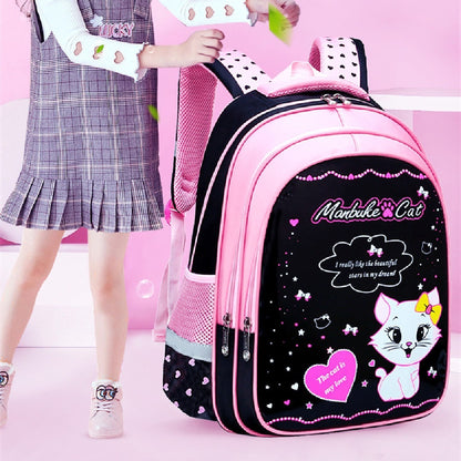 Kids School Cute Cat Print Backpack Primery school Back Pack Bag