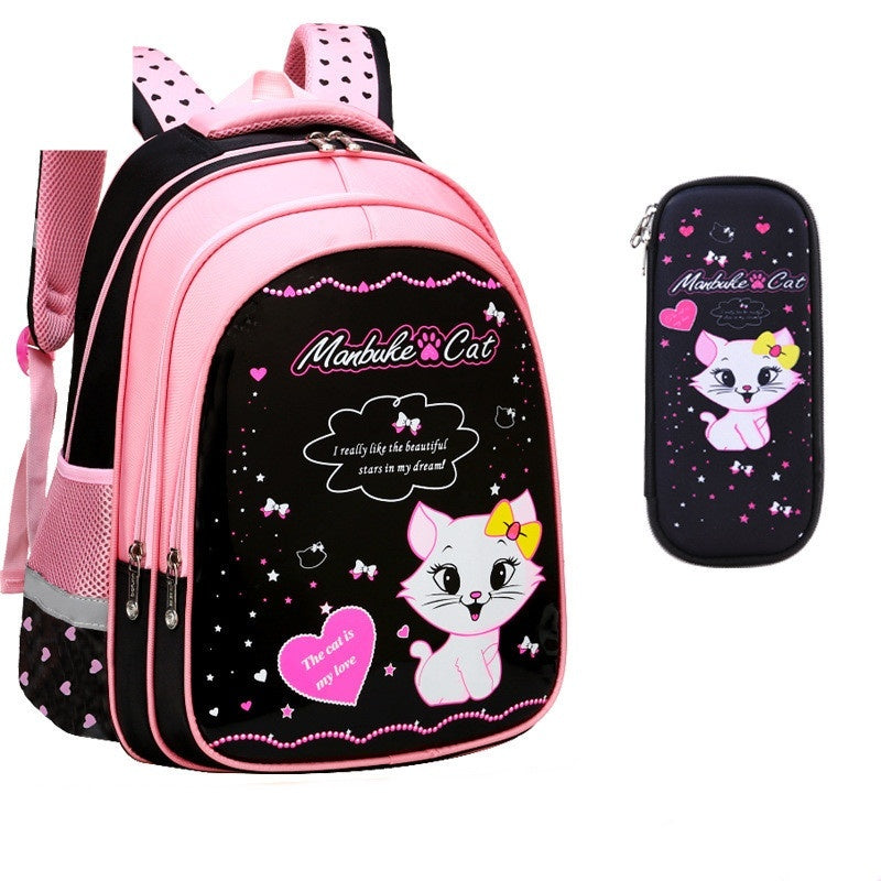 Kids School Cute Cat Print Backpack Primery school Back Pack Bag