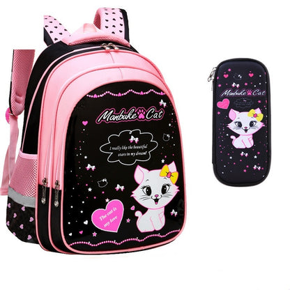 Kids School Cute Cat Print Backpack Primery school Back Pack Bag